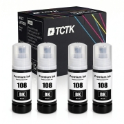 TCTK Inktcartridges E-108BK 4-pack Zwart compatibel met Epson L8000 Series L18050 L8050 L8100