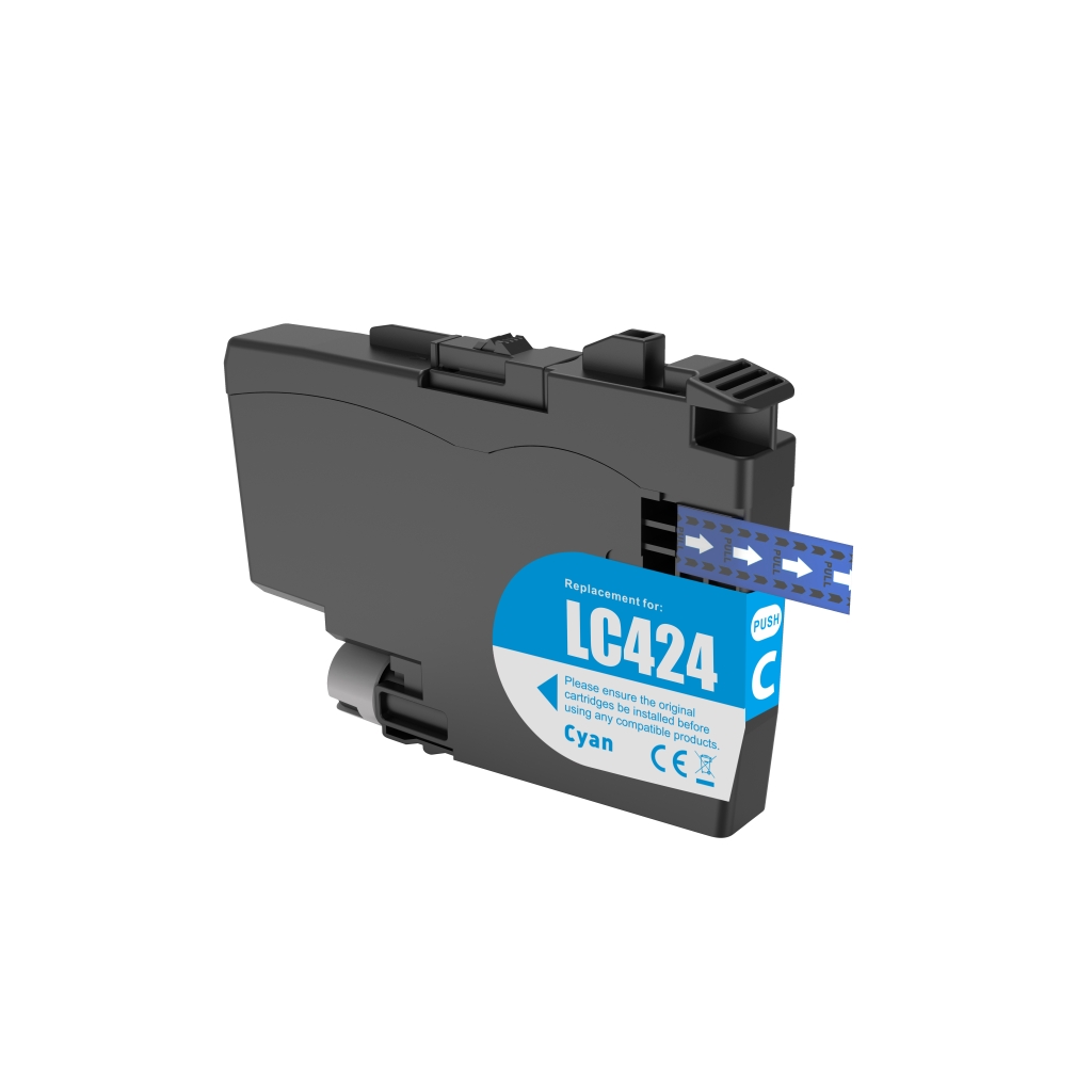 Compatible with Brother LC-424 / 8ml Ink Cyan (Ink cartridges - Dye)