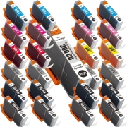 TCTK Inktcartridges PFI-300CO PFI-300C PFI-300GY PFI-300MBK PFI-300M PFI-300PBK PFI-300PC PFI-300PM PFI-300R PFI-300Y 20-pack multicolor (2x elk) compatibel met Canon imagePROGRAF PRO-300