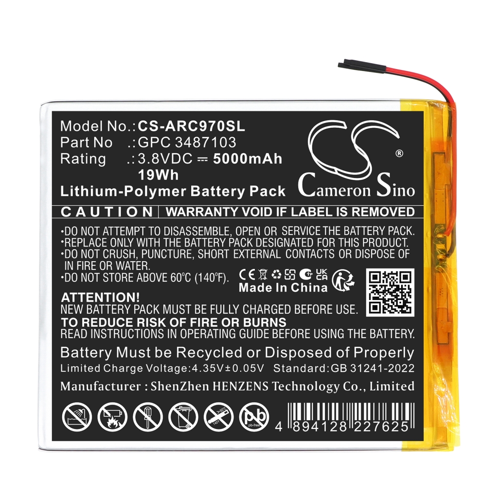 Batterij compatibel met Archos CS-ARC970SL