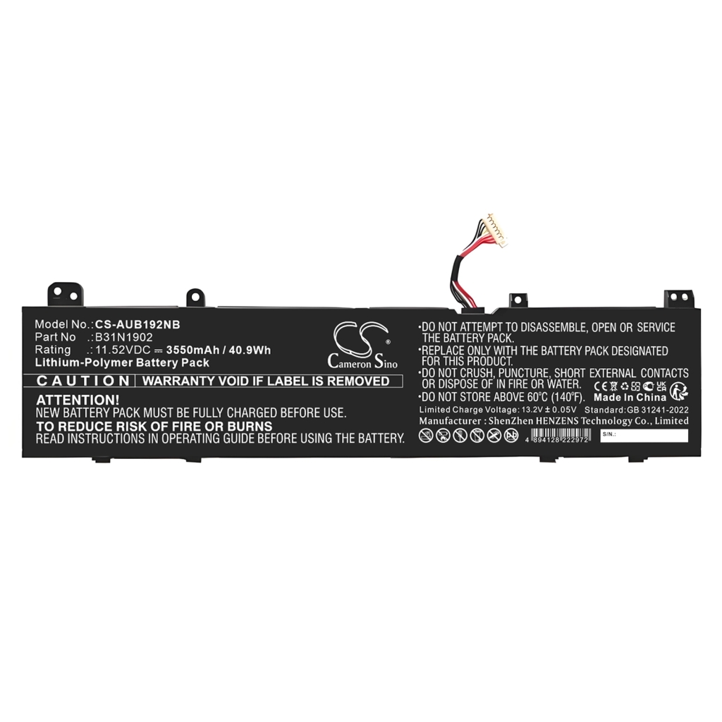Batterij Vervangt B31N1902