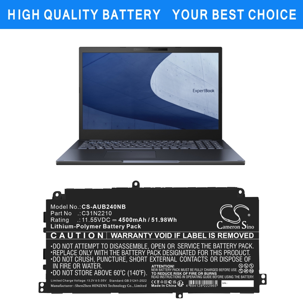 Batterij Vervangt C31N2210