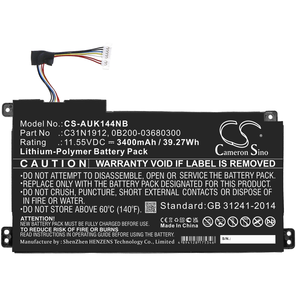 Batterij Vervangt C31N1912