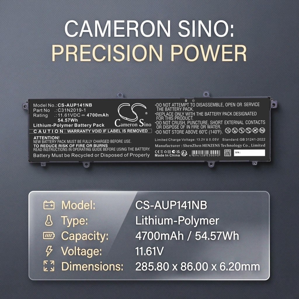 Batterij compatibel met Asus CS-AUP141NB