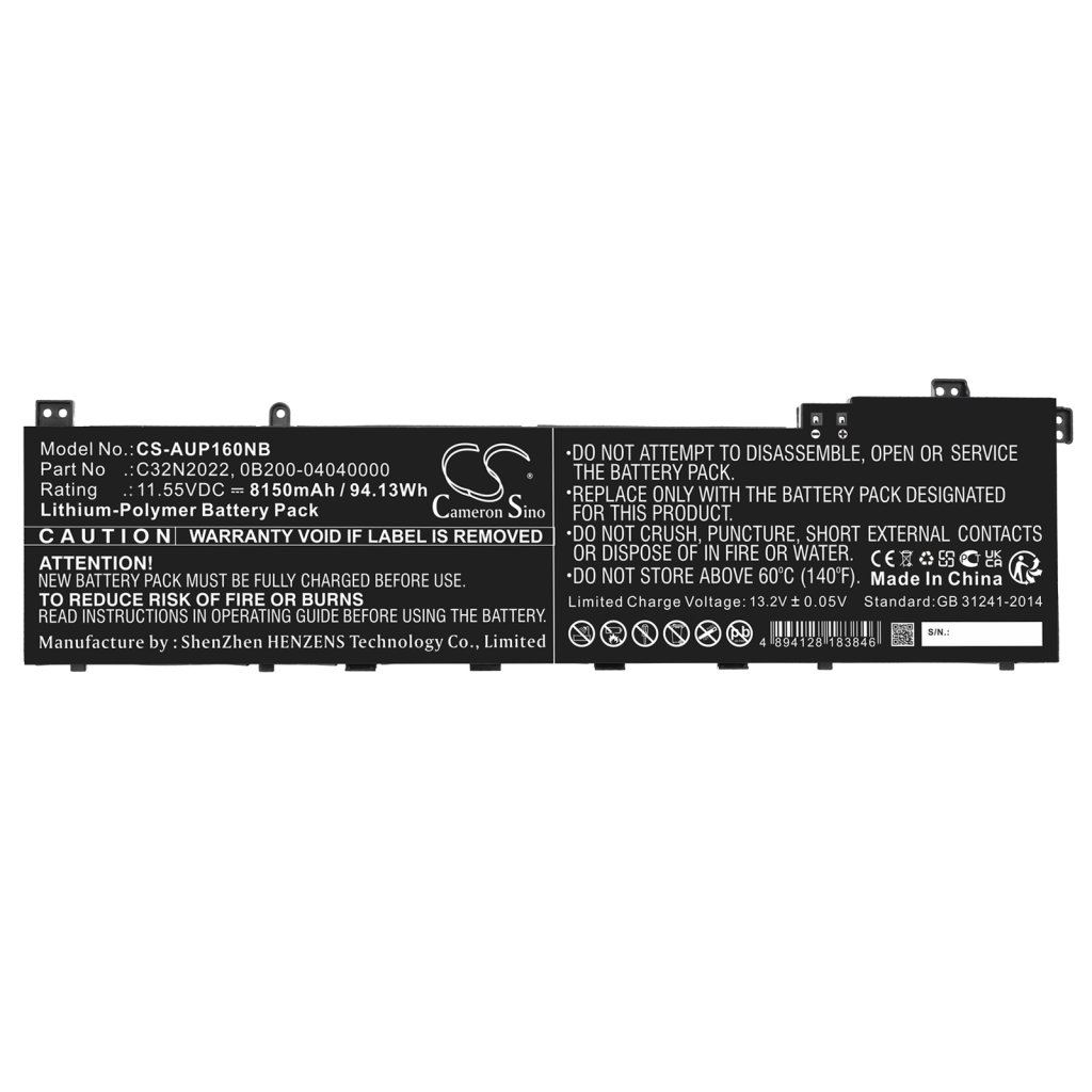 Batterij Vervangt C32N2022