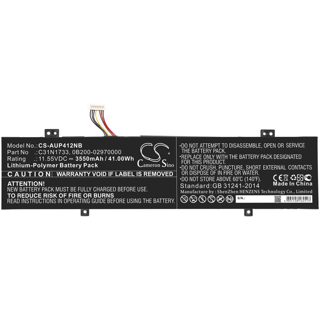 Batterij Vervangt C31N1733