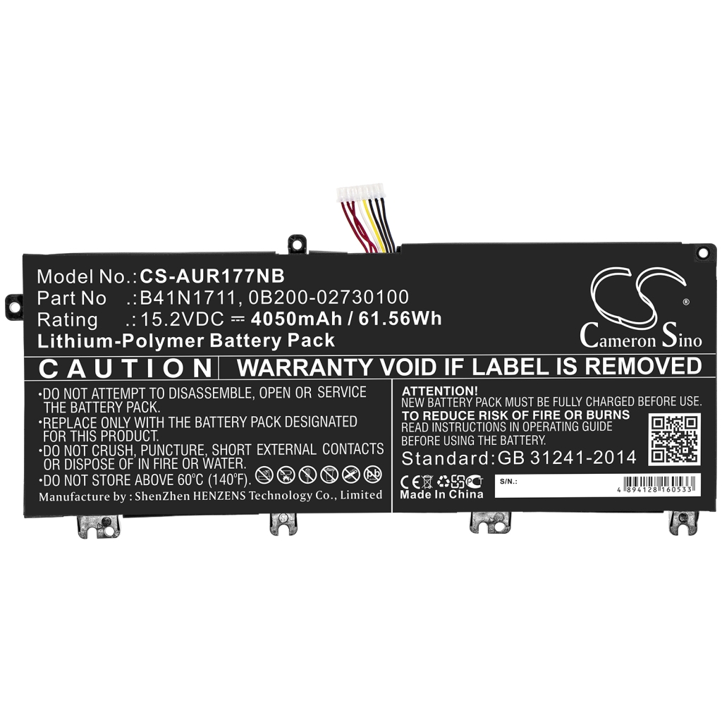 Batterij Vervangt B41N1711