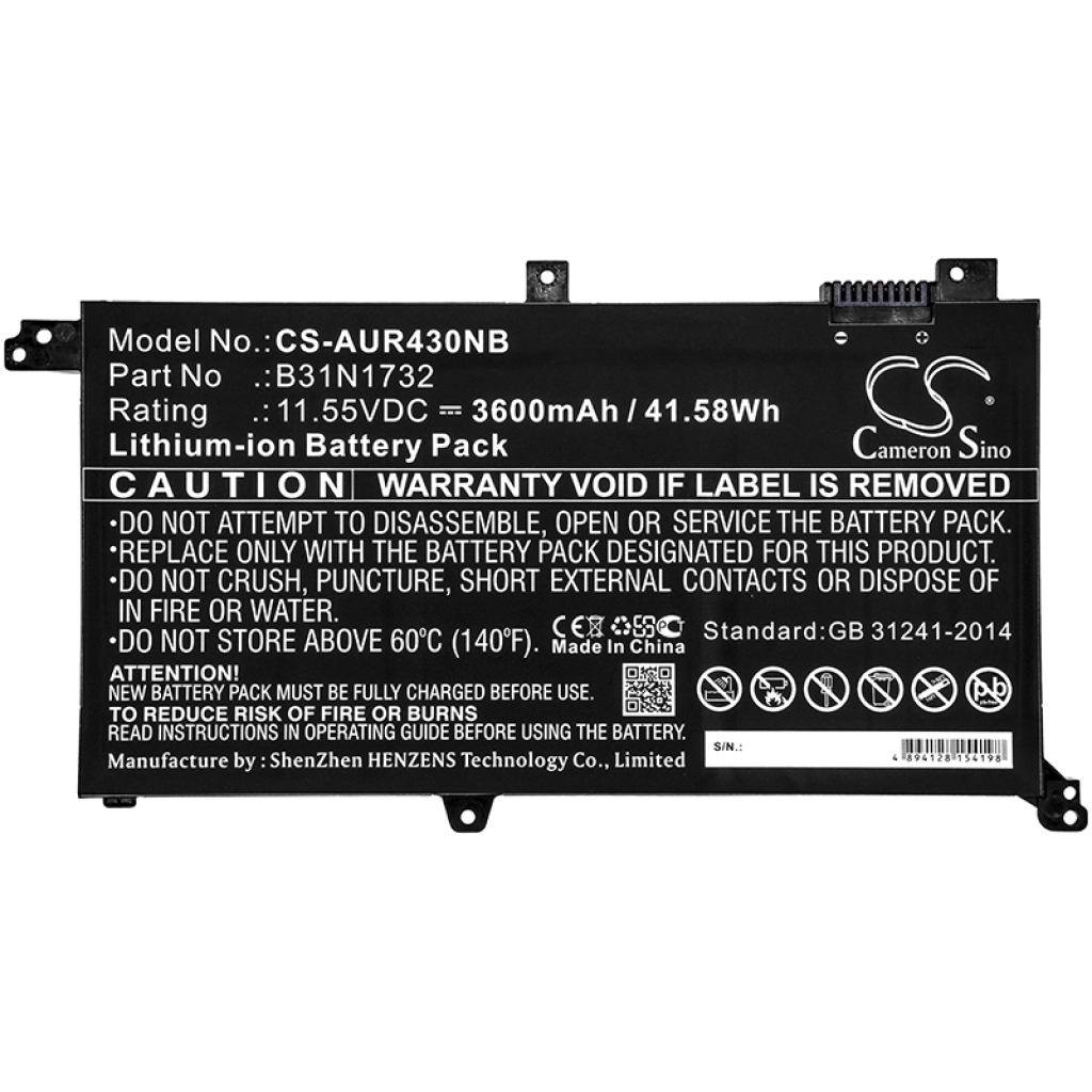 Batterij Vervangt B31N1732