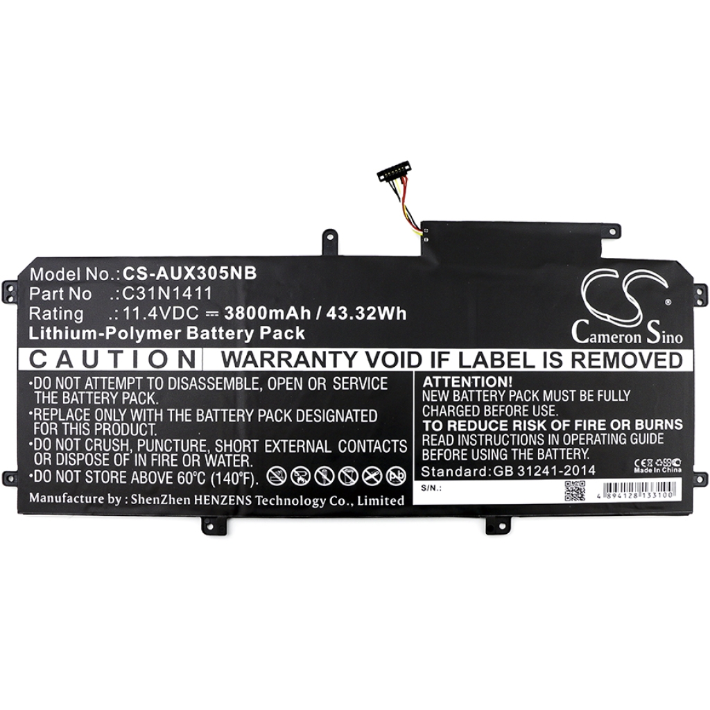 Batterij Vervangt C31N1411