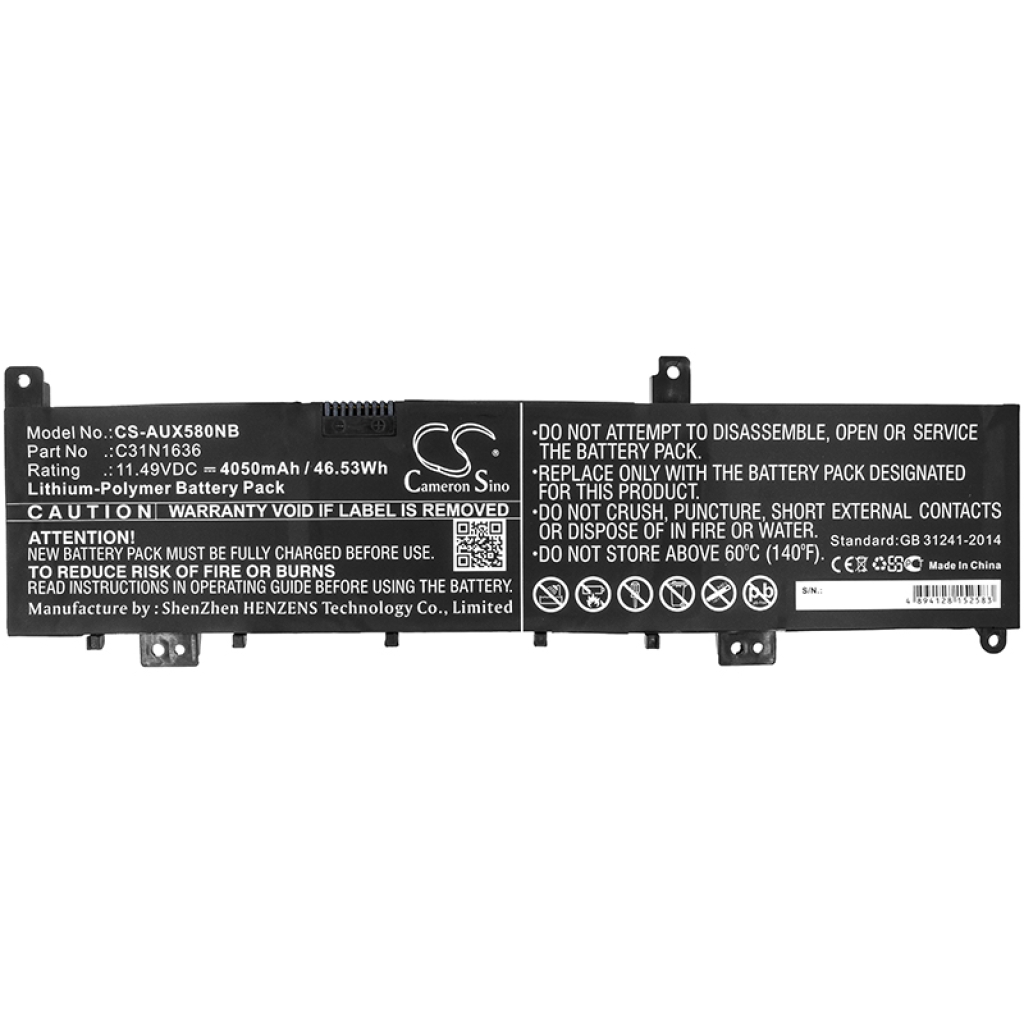 Batterij Vervangt C31N1636