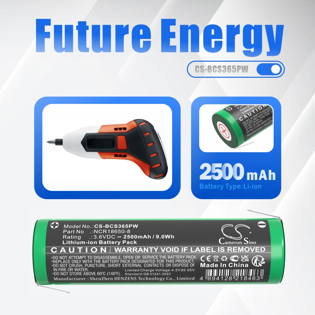Compatibele batterijvervanging voor Black