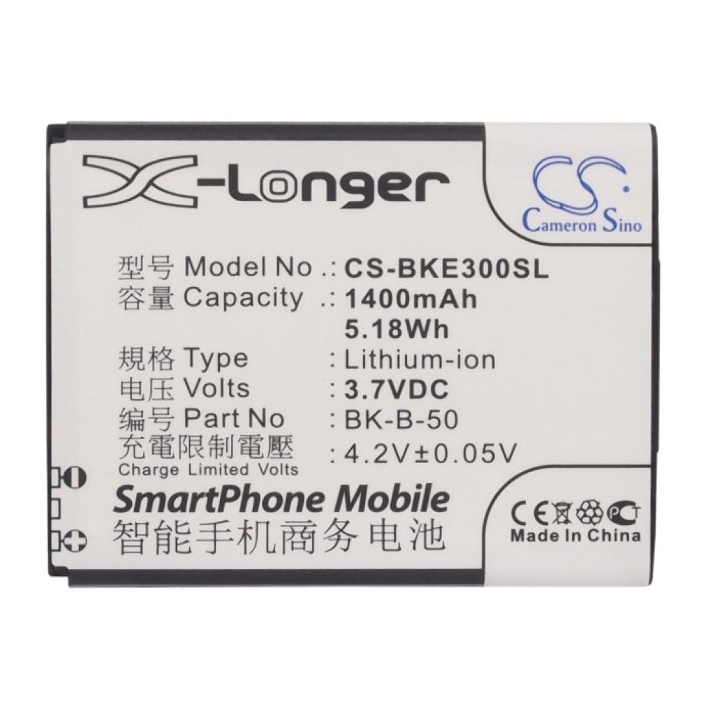 Cameron Sino / X-Longer CS-BKE300SL — vooraanzicht, tweetalig etiket 3,7V 1400mAh