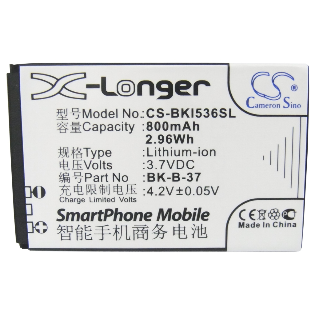 Batterij compatibel met BBK CS-BKI536SL