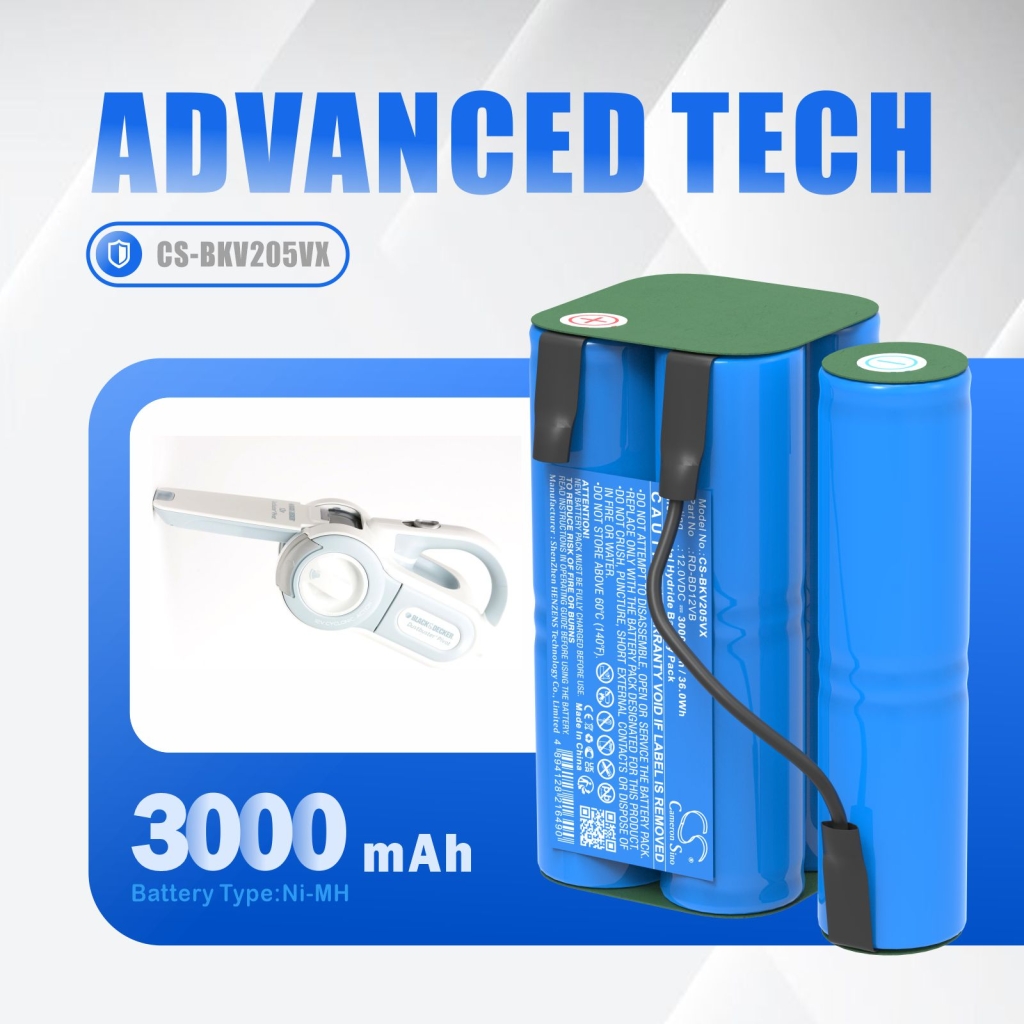 Batterijen voor stofzuigers Black+decker CS-BKV205VX