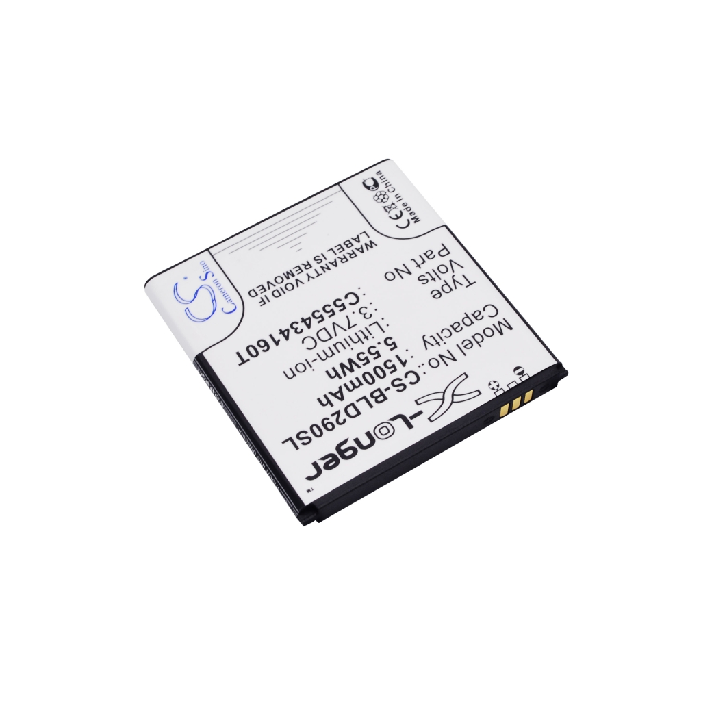 X-Longer CS-BLD290SL Li-ion battery 3.7V 1500mAh oblique label view