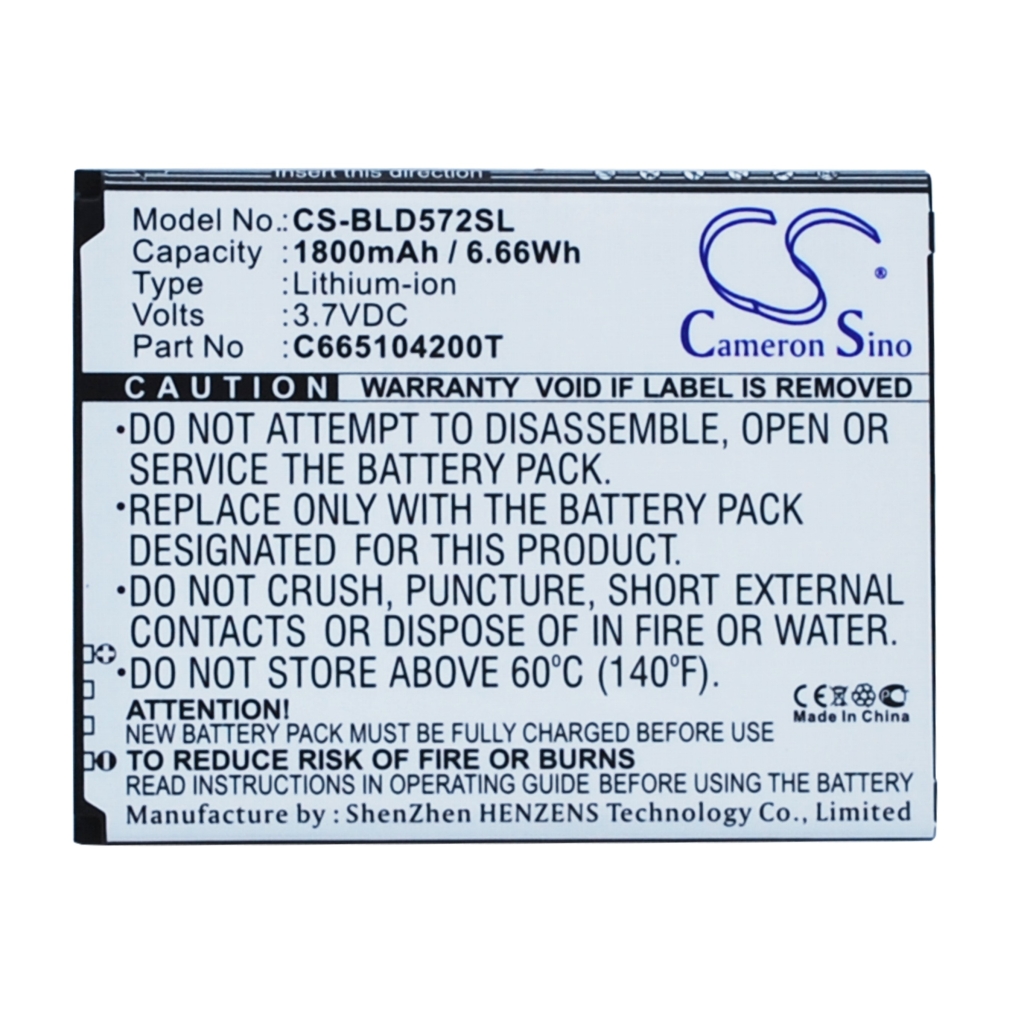 Batterij Vervangt C665104200T