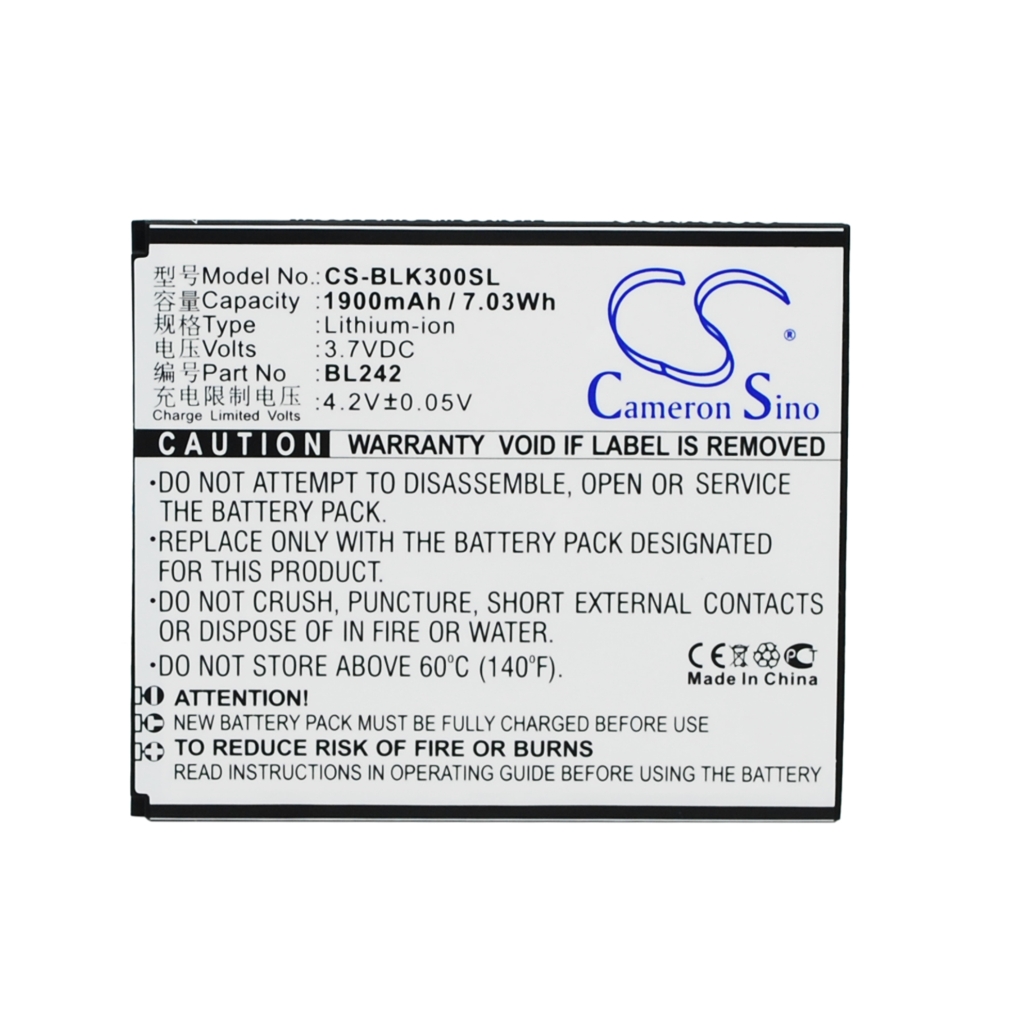 Batterij voor mobiele telefoon Lenovo CS-BLK300SL