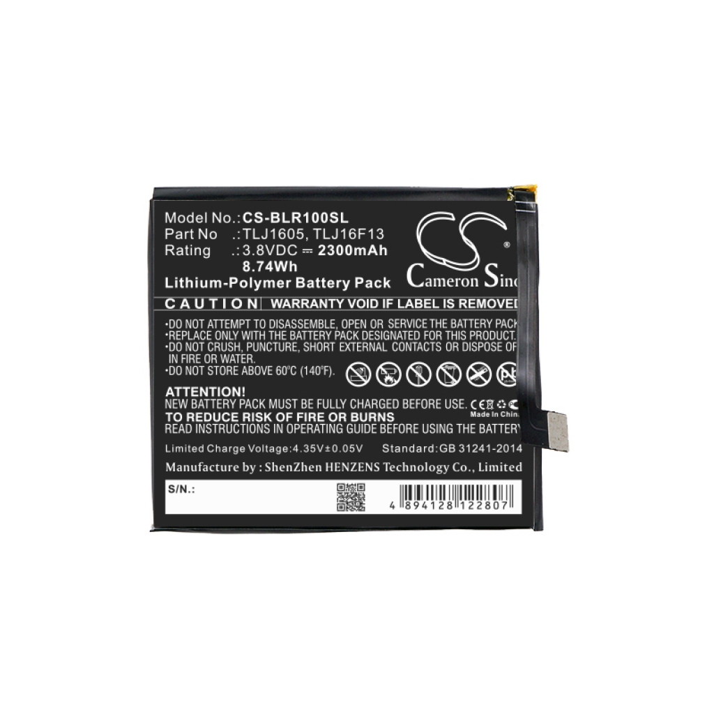 Batterij Vervangt TLJ1607