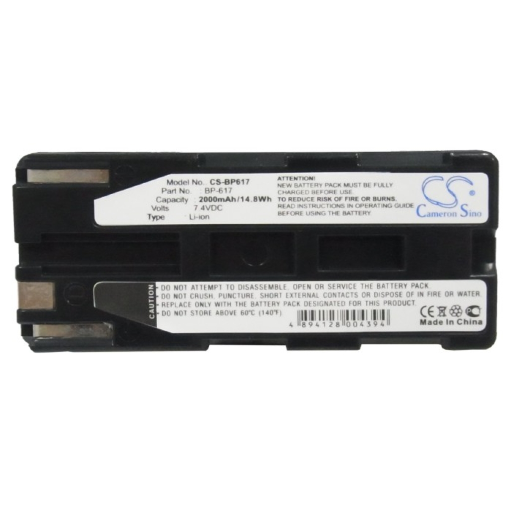 Cameron Sino CS-BP617 Canon BP-617 7,4V 2000mAh voorlabel