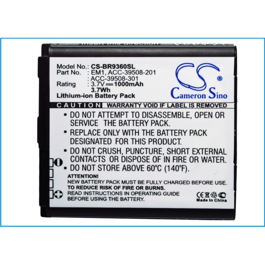 Batterij compatibel met Blackberry CS-BR9360SL