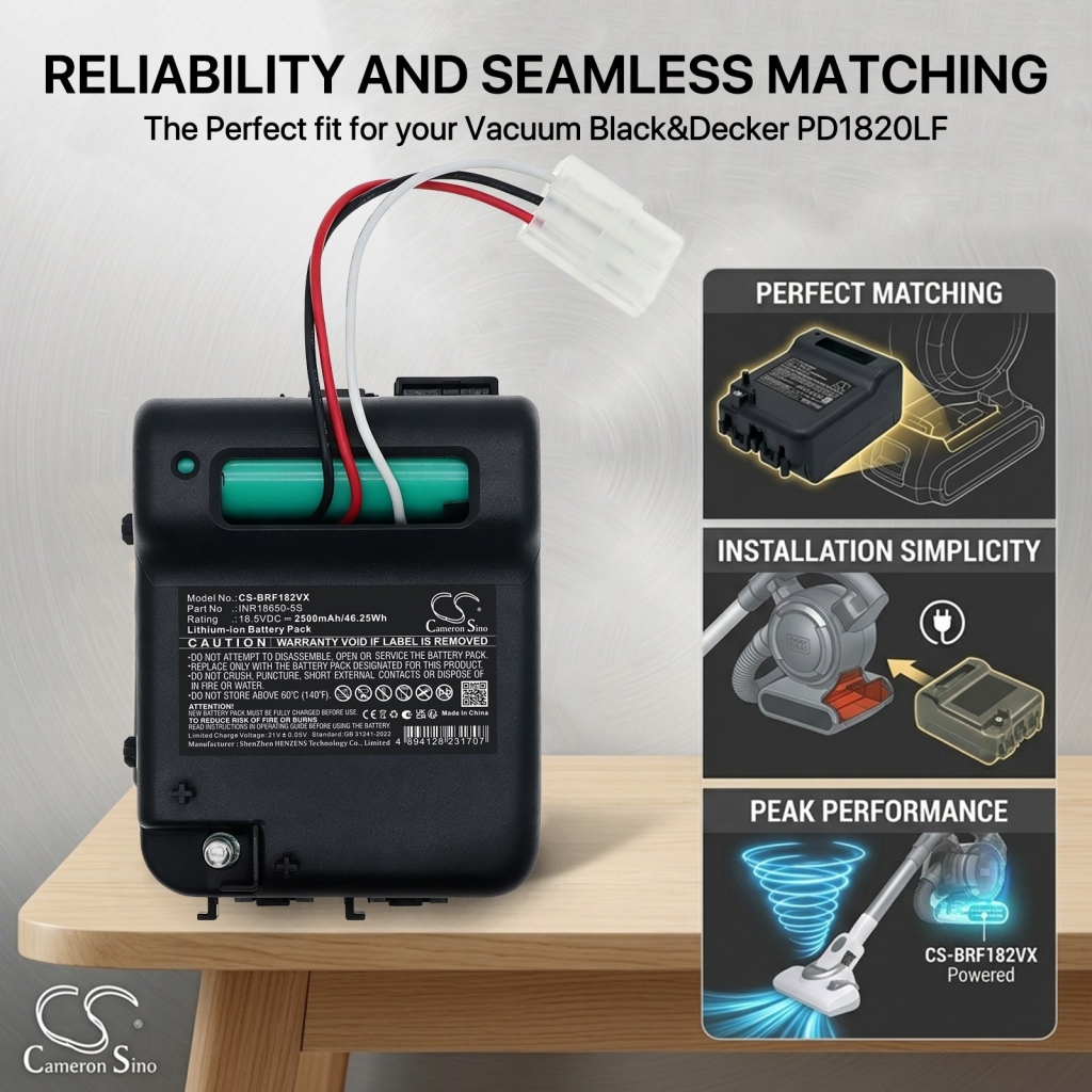 Batterijen compatibel met Black&Decker PD1820LF PD1820LF CS-BRF182VX