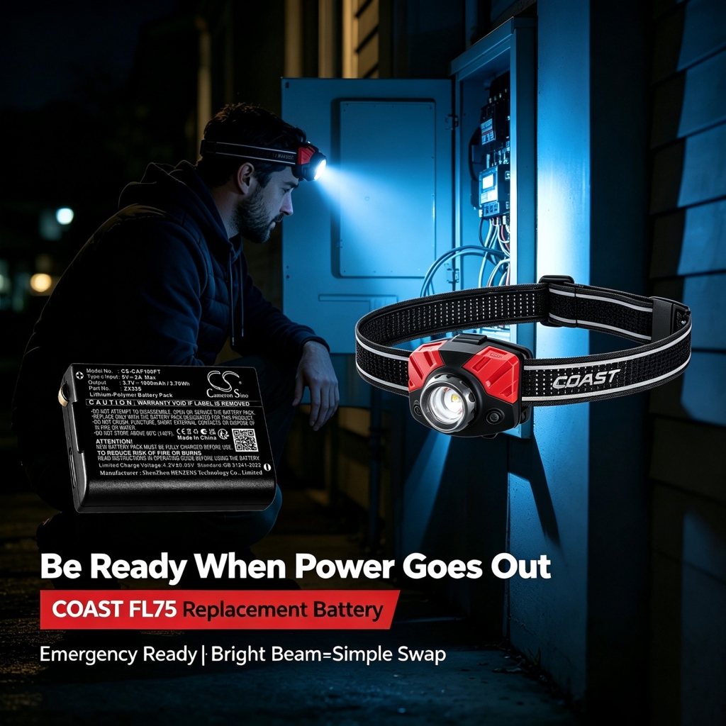 Batterijen compatibel met COAST FL75 FL75 CS-CAF100FT