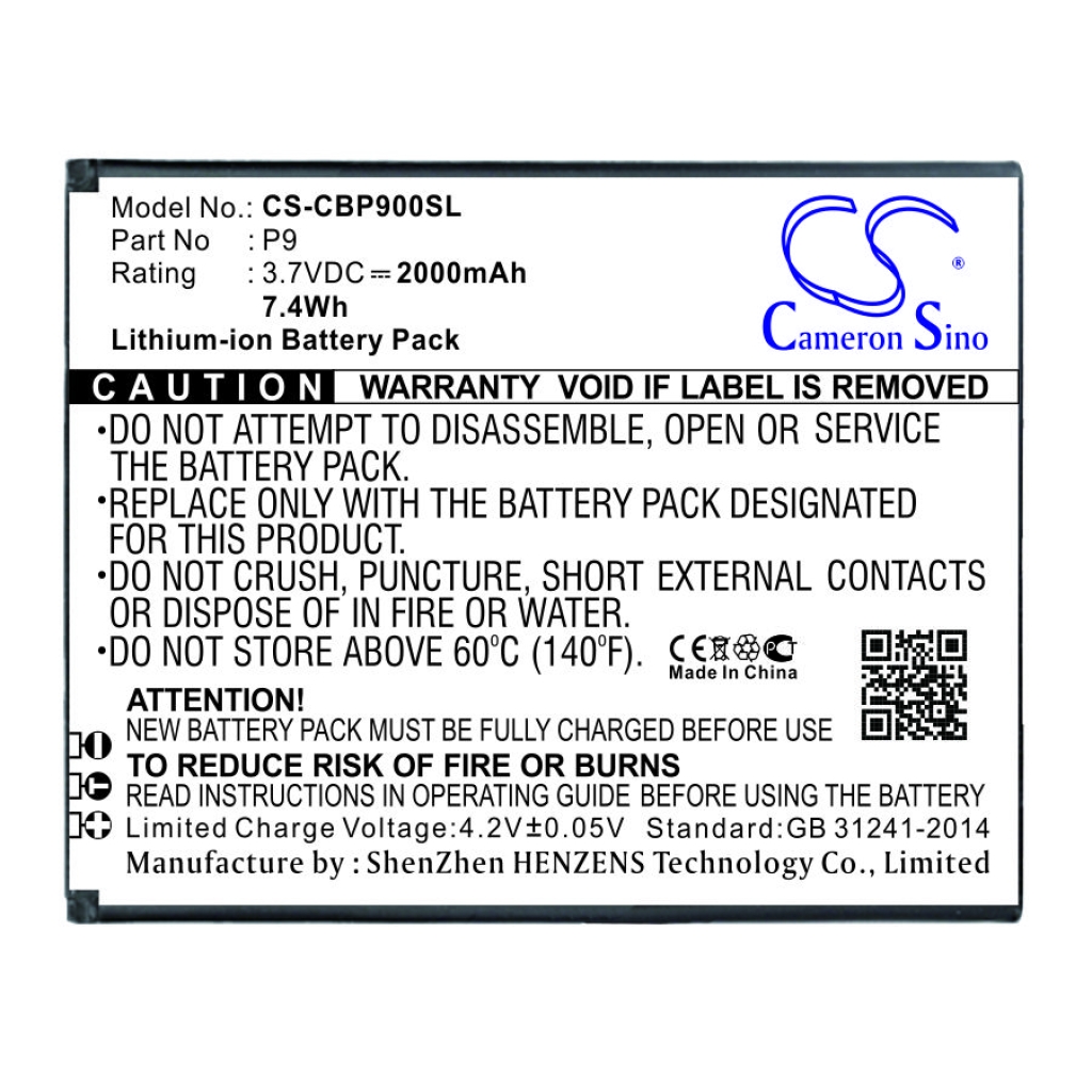 Compatibele vervanging voor Cubot P9