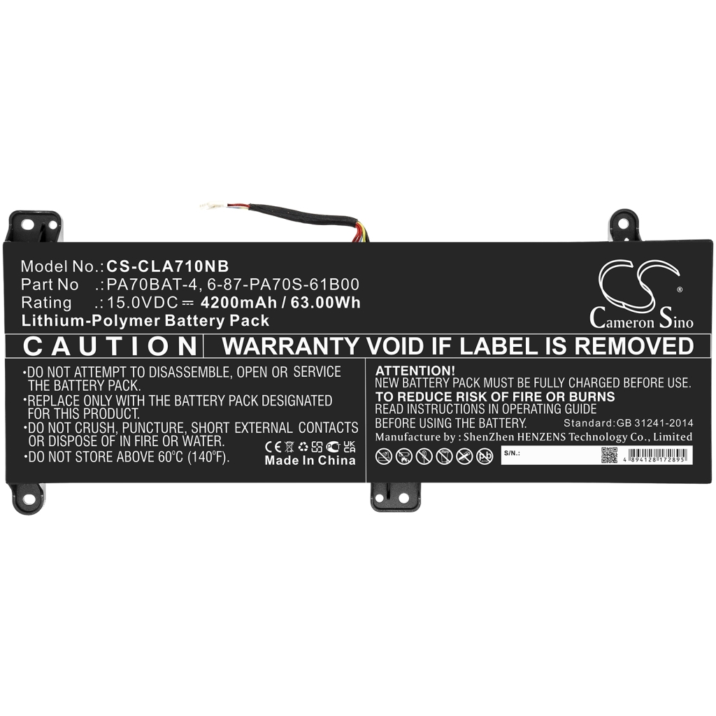 Notebook batterij Schenker CS-CLA710NB
