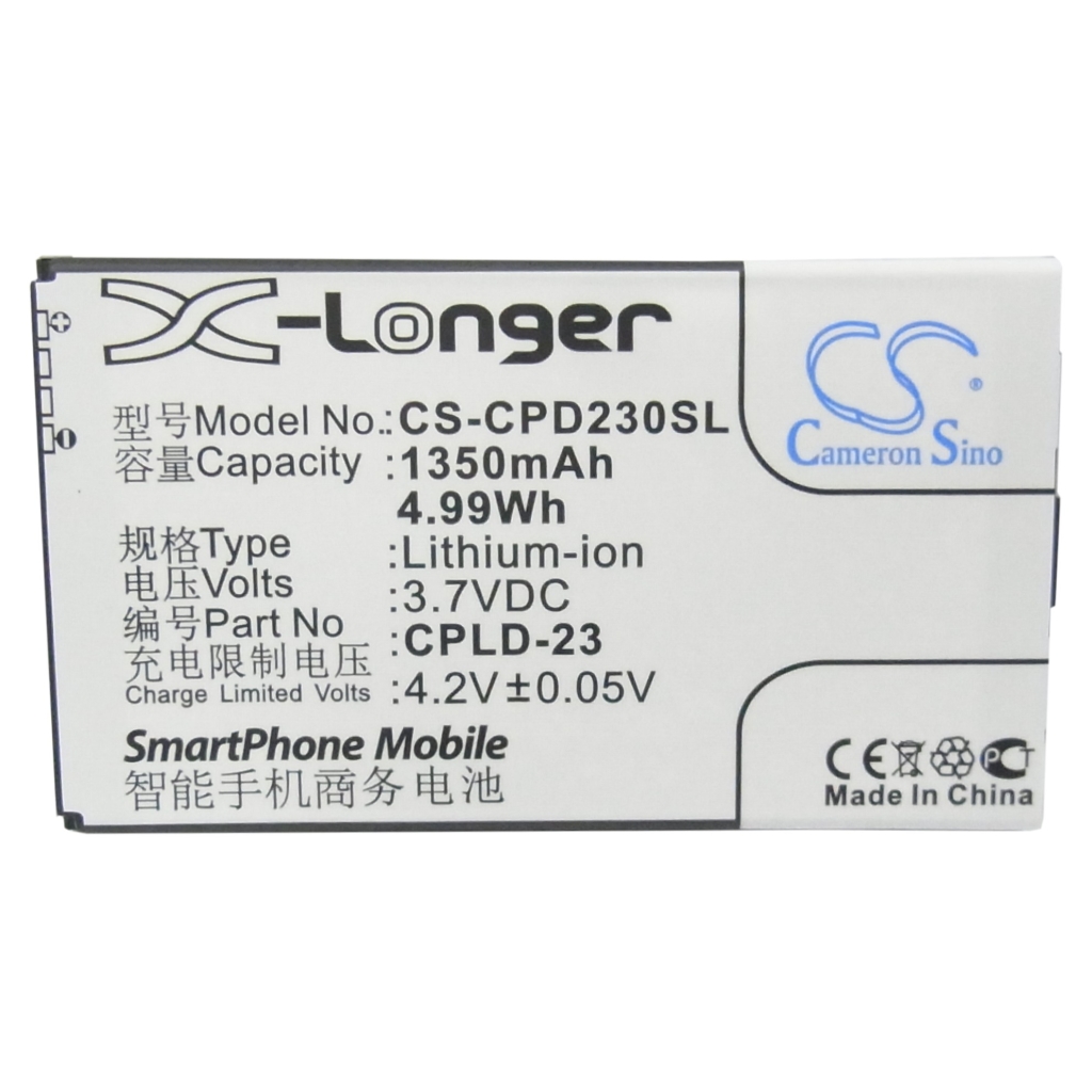 Batterij compatibel met Coolpad CS-CPD230SL