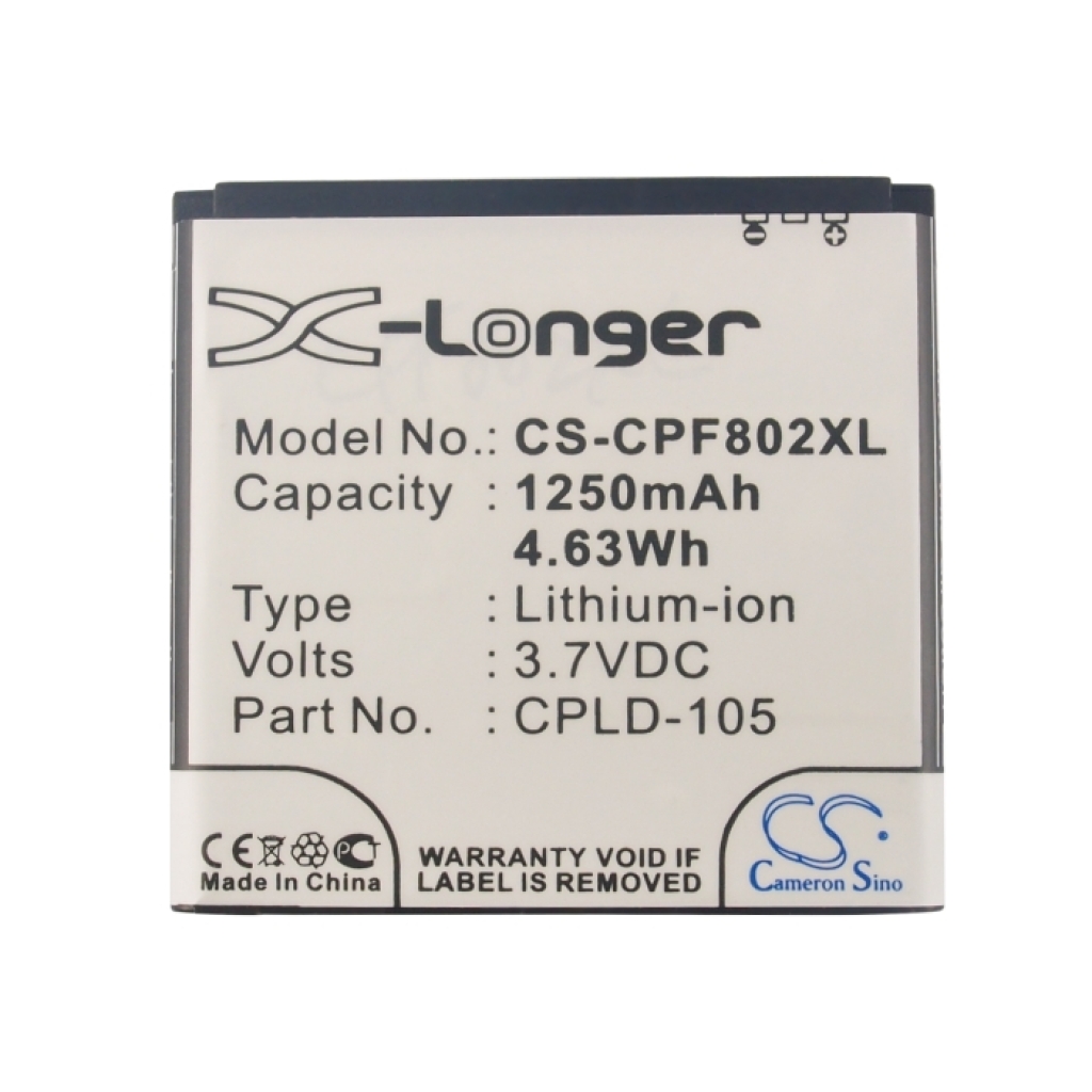 CS-CPF802XL voorlabel 1250mAh 3,7VDC CPLD-105 Li-ion Cameron Sino