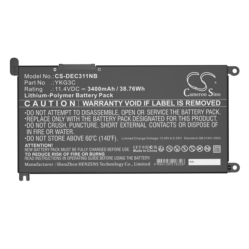 Notebook batterij DELL CS-DEC311NB