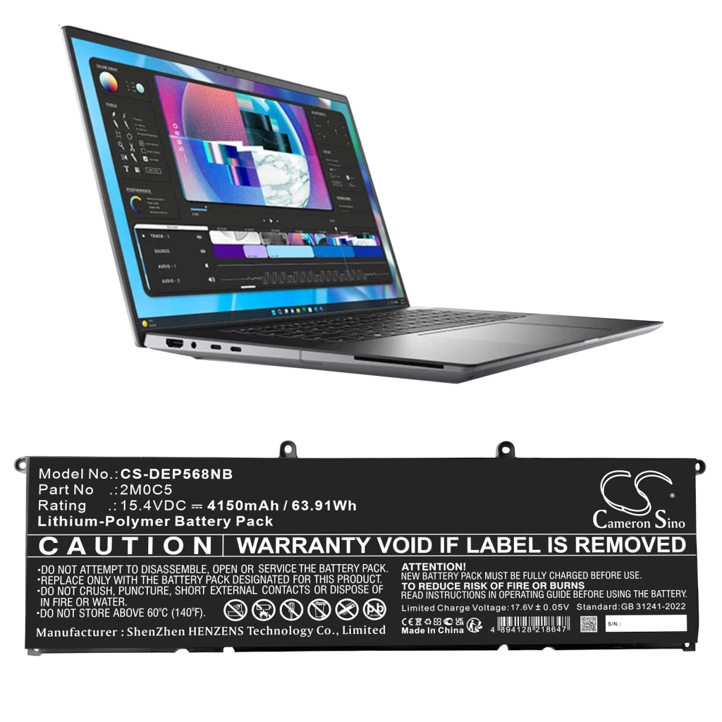 Notebook batterij DELL CS-DEP568NB