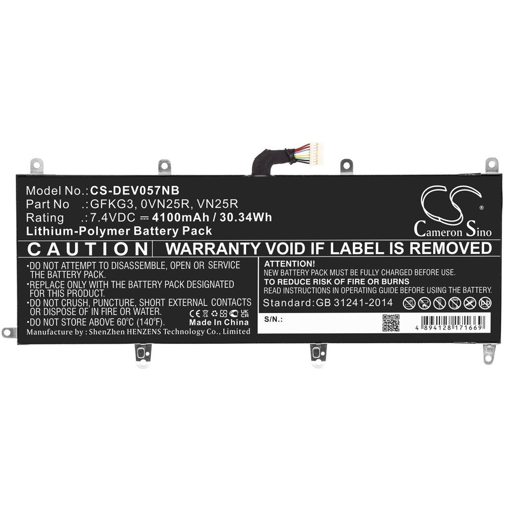 Batterijen Vervangt 0VN25R
