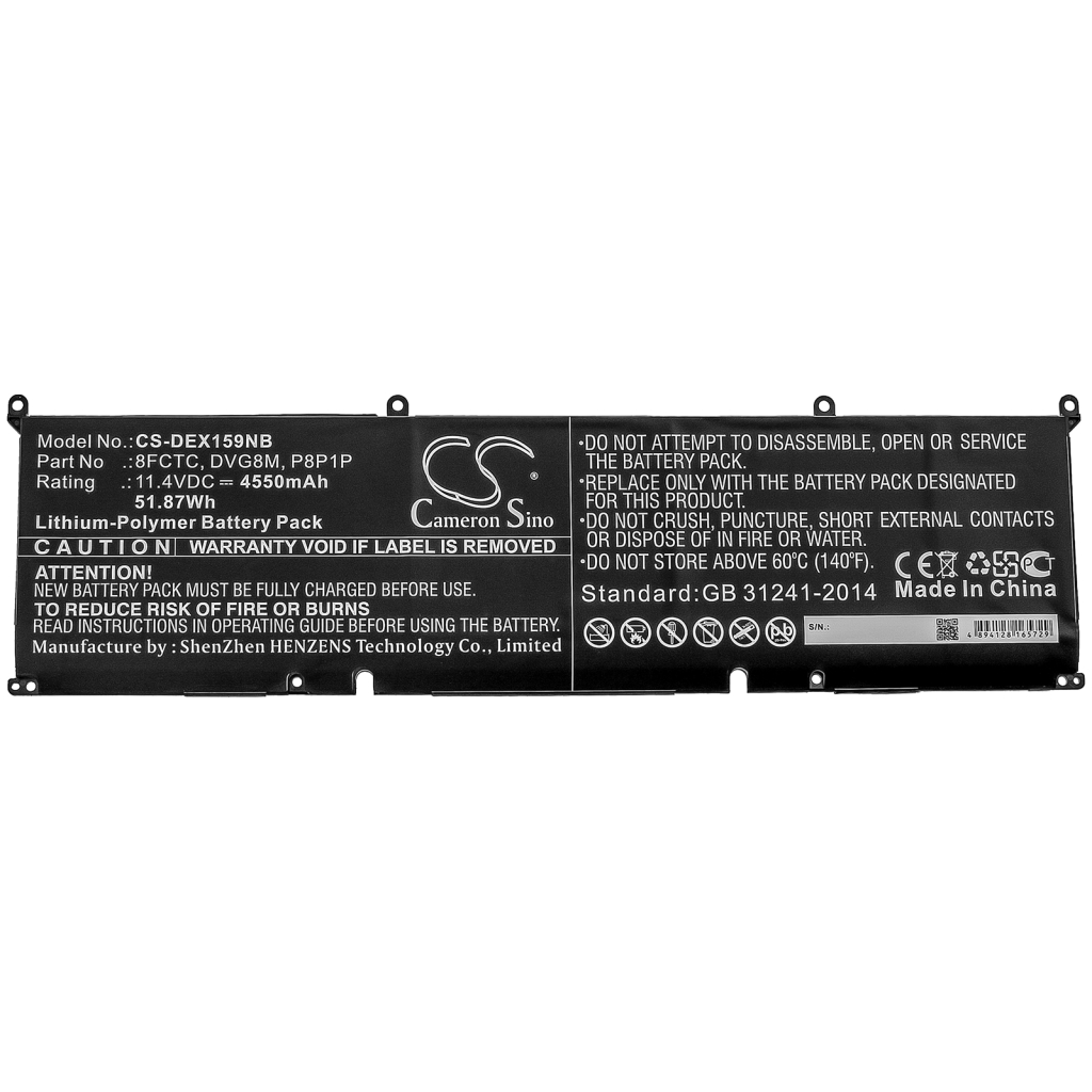 Batterijen Vervangt DVG8M