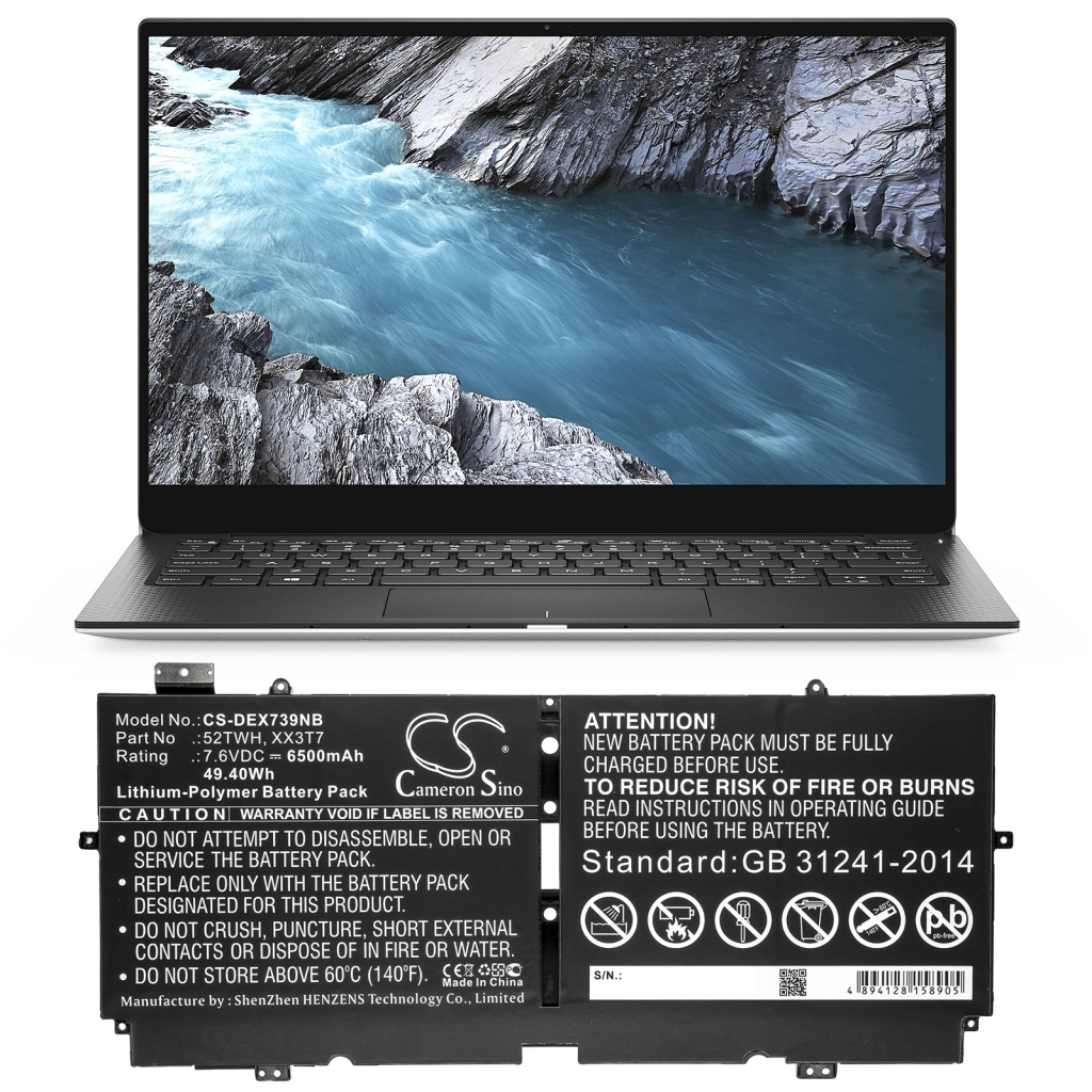 Notebook batterij DELL XPS 13 7390
