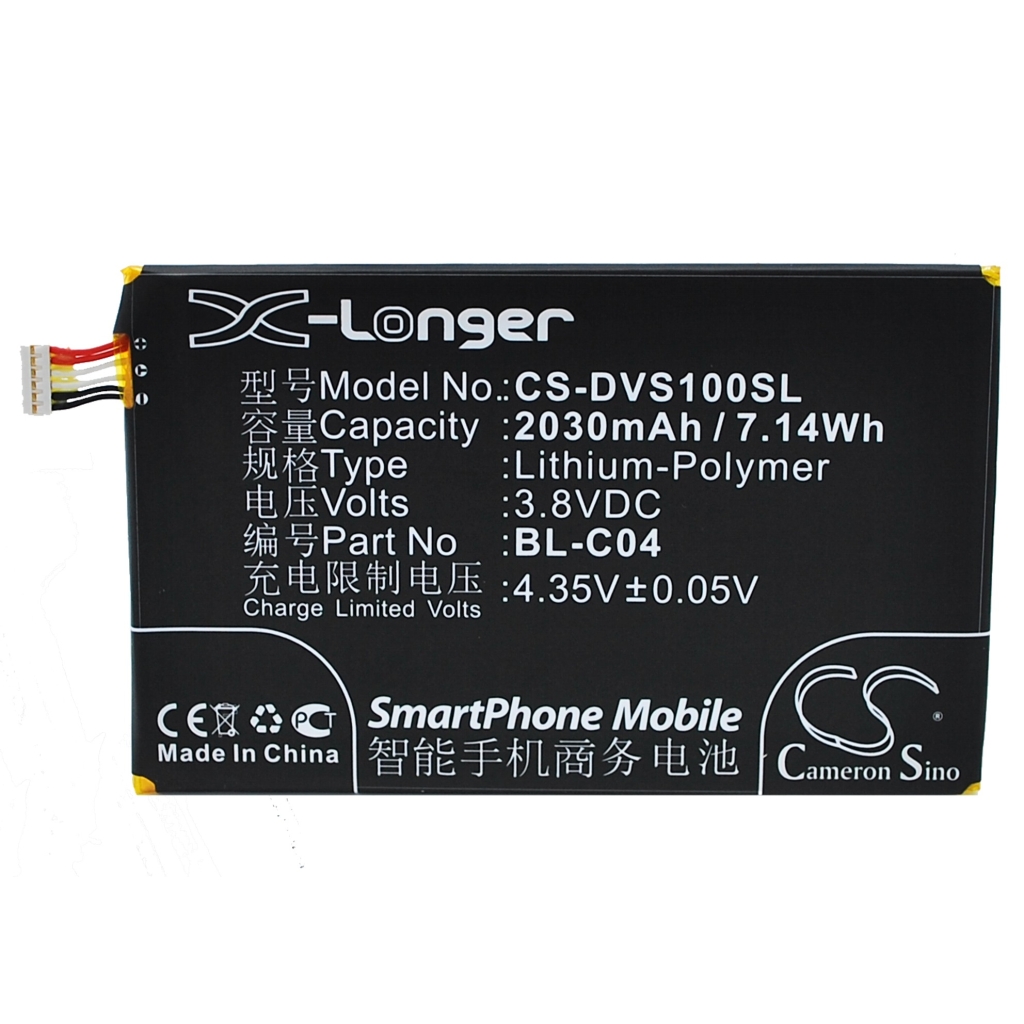 Batterij compatibel met DOOV CS-DVS100SL