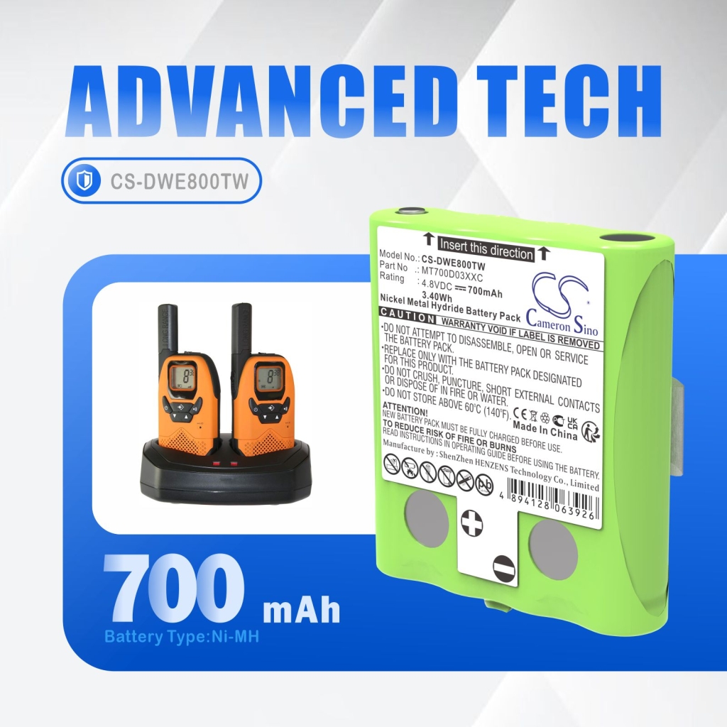 Batterij voor tweerichtingsradio Simvalley CS-DWE800TW