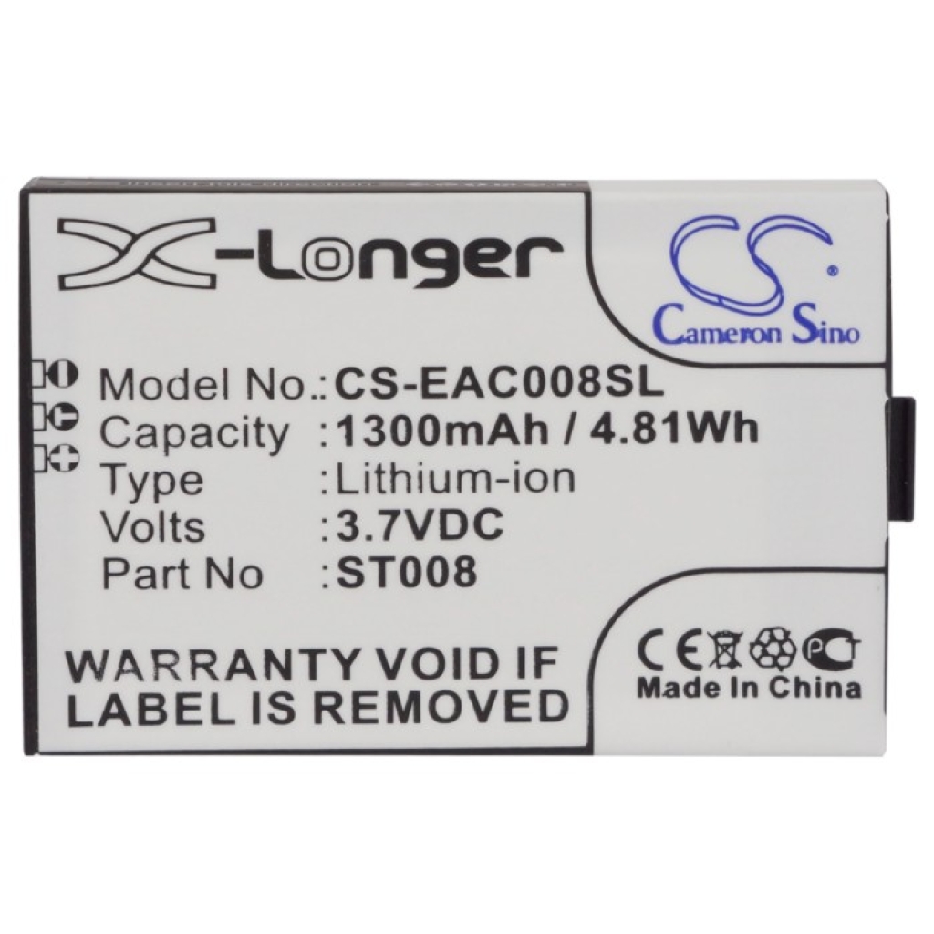 Cameron Sino X-Longer CS-EAC008SL vlakke voorlabelweergave: X-Longer, 1300mAh/4,81Wh, 3,7VDC, Part ST008