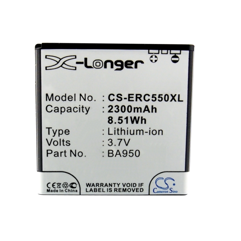 CS-ERC550XL angled back view with safety icons and caution text