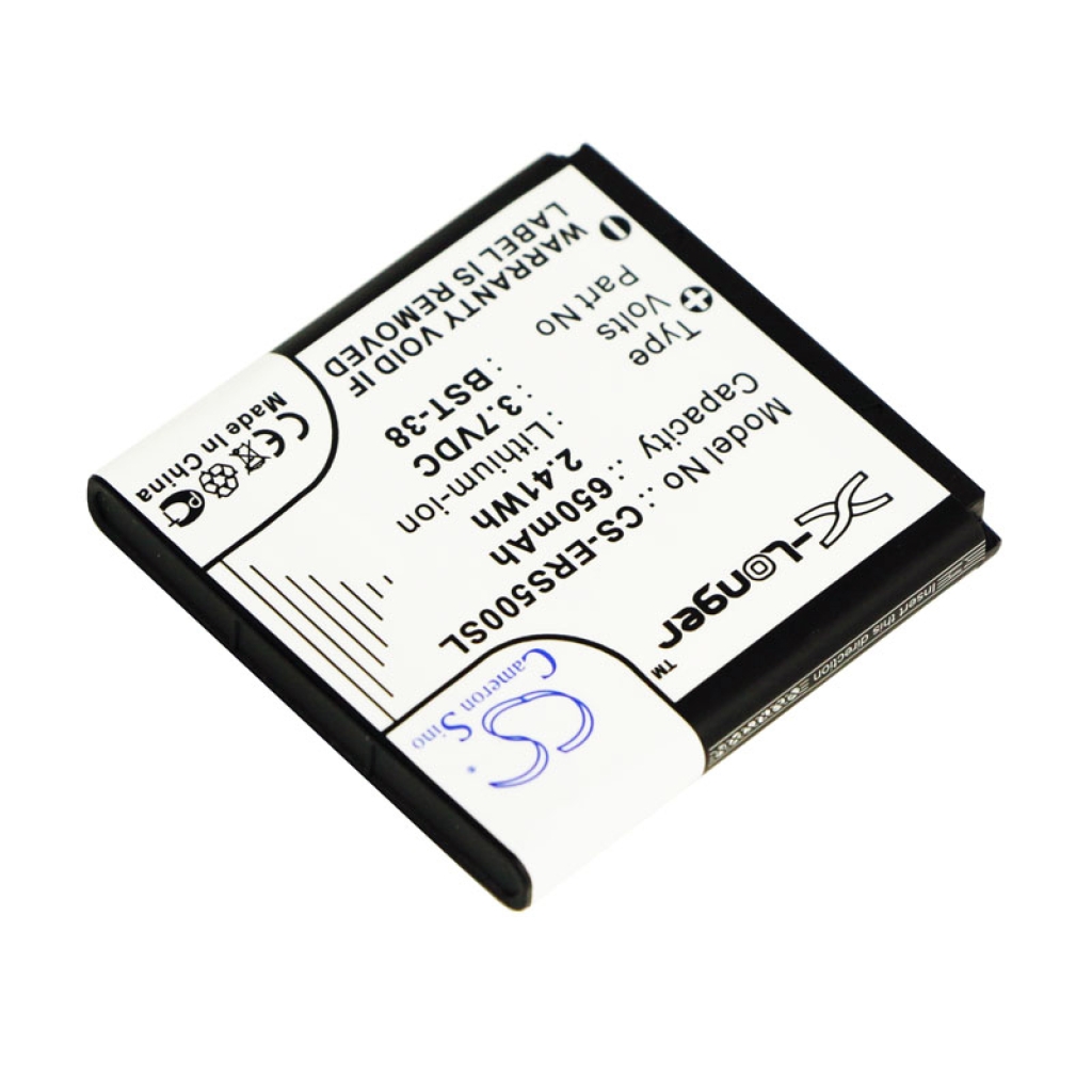 Cameron Sino CS-ERS500SL schuine vooraanzicht: 650mAh 3,7V Li-ion, voor Sony Ericsson S500