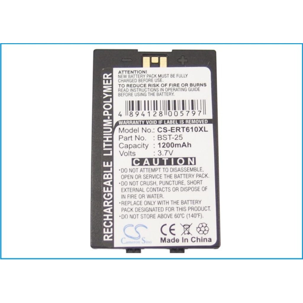 Batterij compatibel met Sony Ericsson CS-ERT610XL
