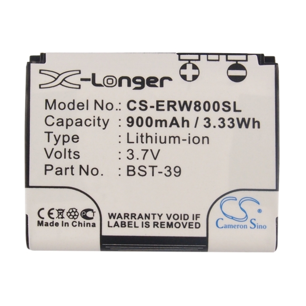 Batterij compatibel met Sony Ericsson CS-ERW800SL