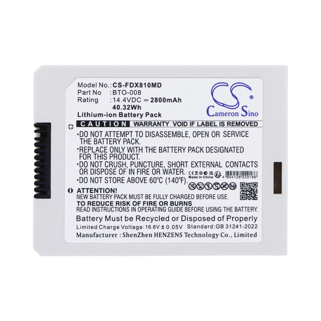 Batterijen compatibel met Fukuda Denshi DS8100 Monitor CS-FDX810MD