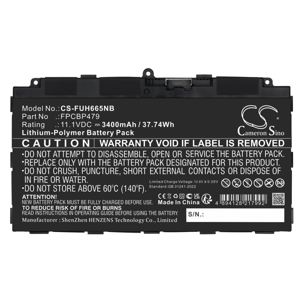 Batterie pour ordinateur portable Fujitsu CS-FUH665NB