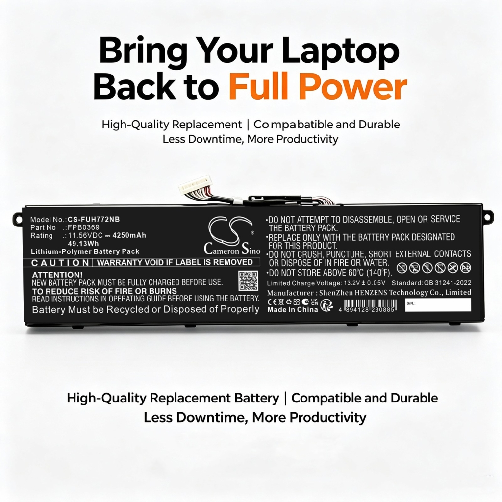 Batterij compatibel met Fujitsu CS-FUH772NB