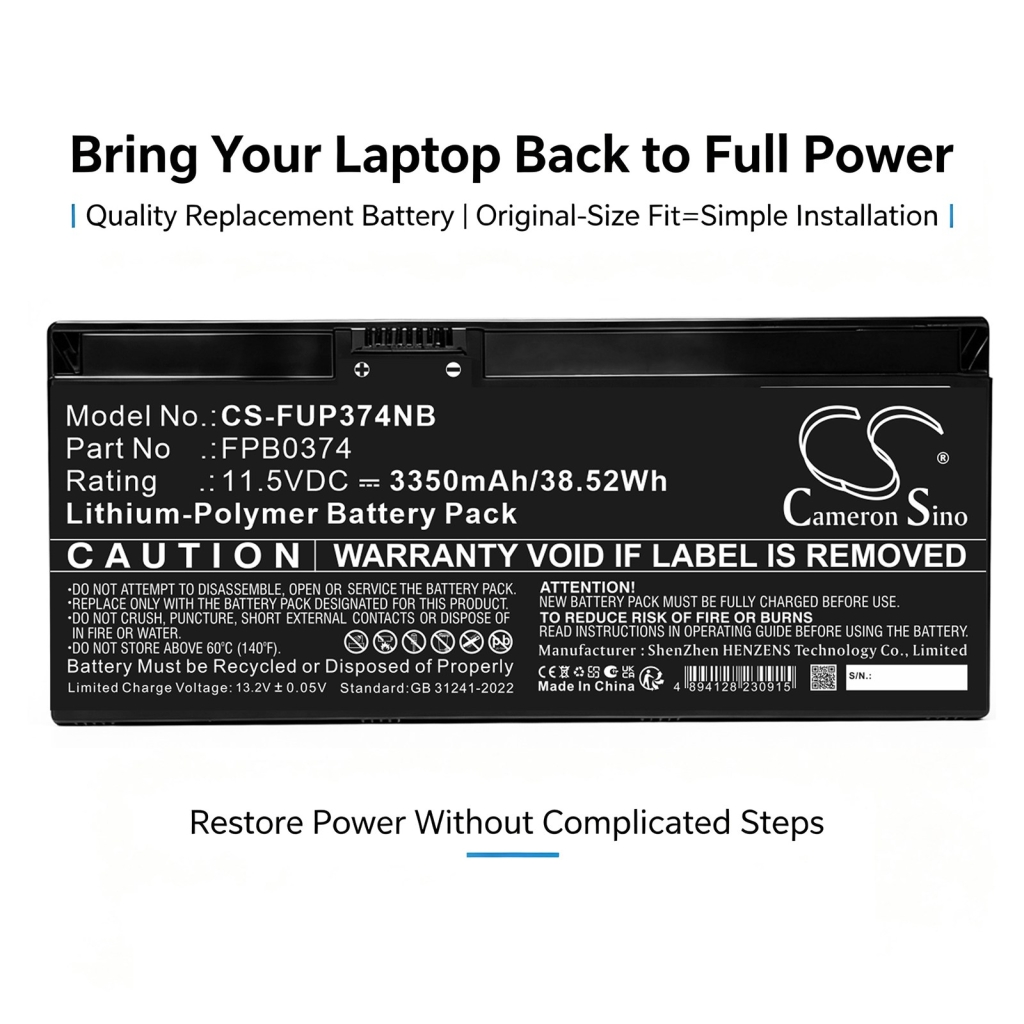 Batterij compatibel met Fujitsu CS-FUP374NB
