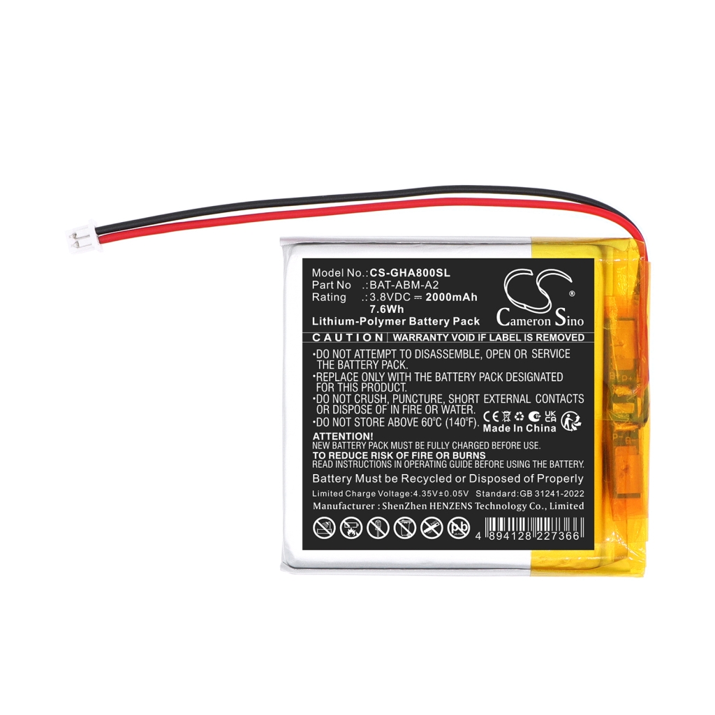 Batterijen compatibel met GHB ABM800 ABM800 CS-GHA800SL