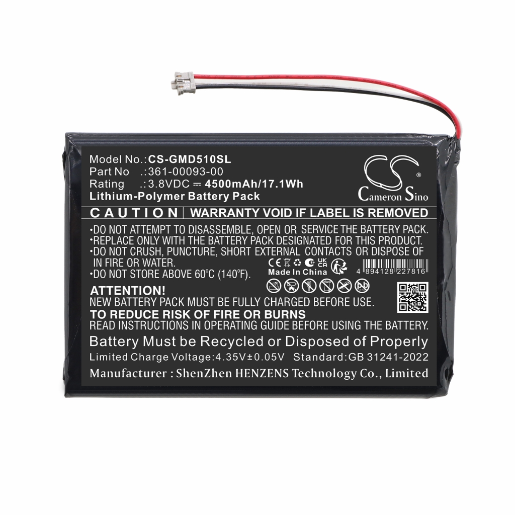 Batterij compatibel met Garmin CS-GMD510SL