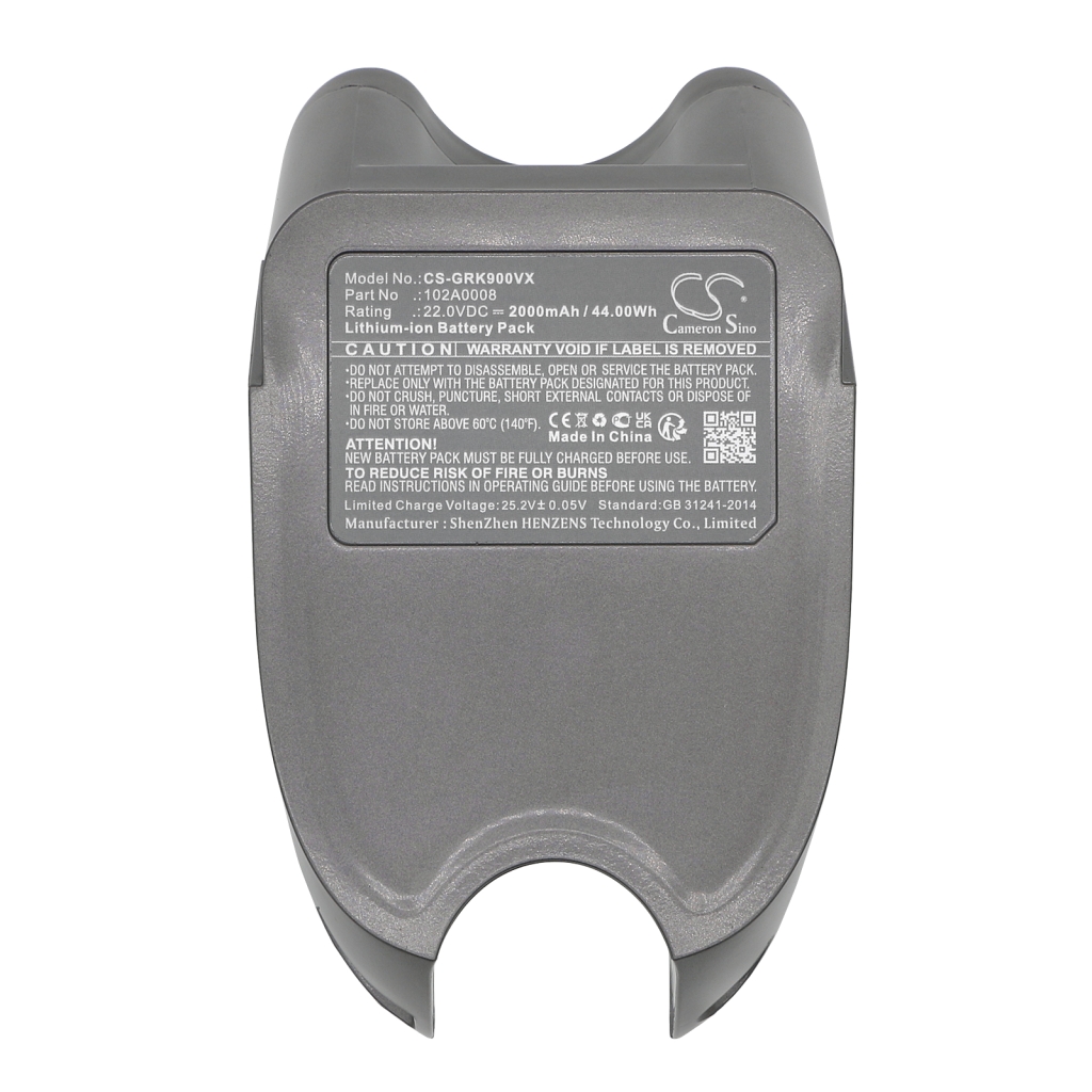 Remplacement de batterie compatible pour Gtech 102A0008