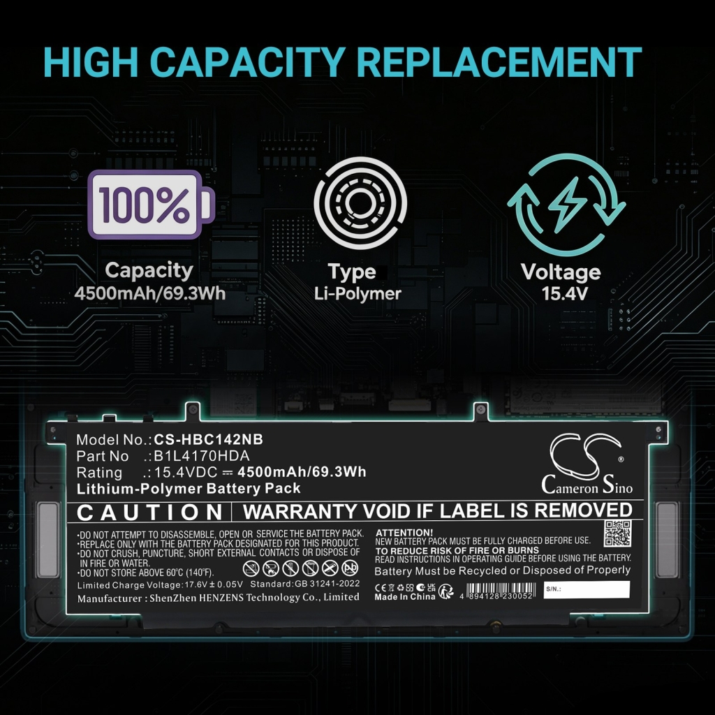 Batterij compatibel met H3c CS-HBC142NB